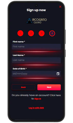 Step 3 of registration Incognito